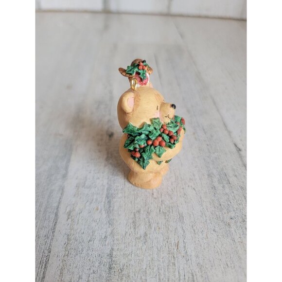Hallmark Forever Friends Bear vintage ornament Xmas mistletoe - Picture 5 of 6